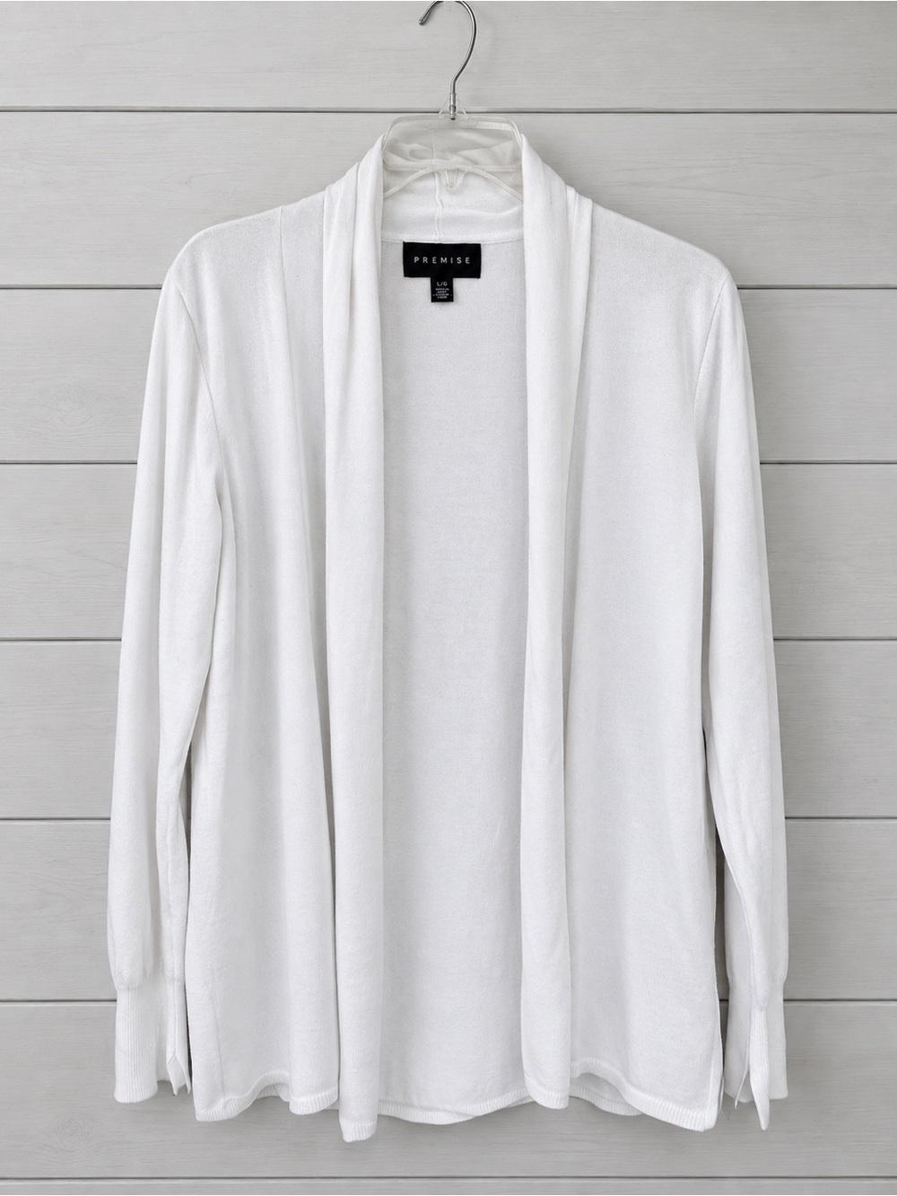 Premise Soft White Open Front Cardigan- Sz L